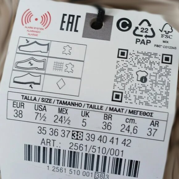 Zara 100% Genuine Leather Slingback Ballet Flats NWT - Picture 7 of 7